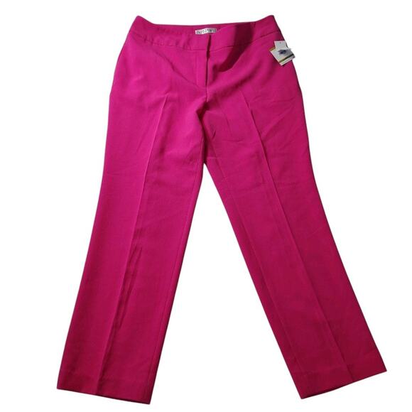 Kasper Womens Pink Perfection Pants Size 14 Straight-Leg Zip Hook Button Up - Picture 1 of 15